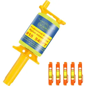 with Handle #18, 540 Ft String, with 5 Built-in Levels and Spool Fluorescent Braided Nylon String for Gardening or Masonry Tools, Construction Twine for Outdoor Projects