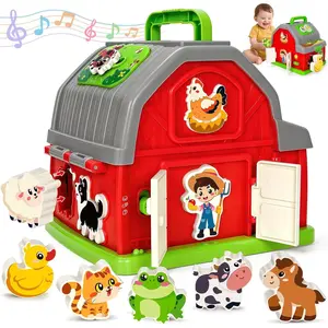 Toddler Toys for 1 2 3 Year Old Boys Girls, Upgraded Musical Farm Animal Barn Toy Gifts, Montessori Fine Motor Skill Learning & Educational Toys, Christmas Birthday Gift for Baby 12-18 Months+fidget toys