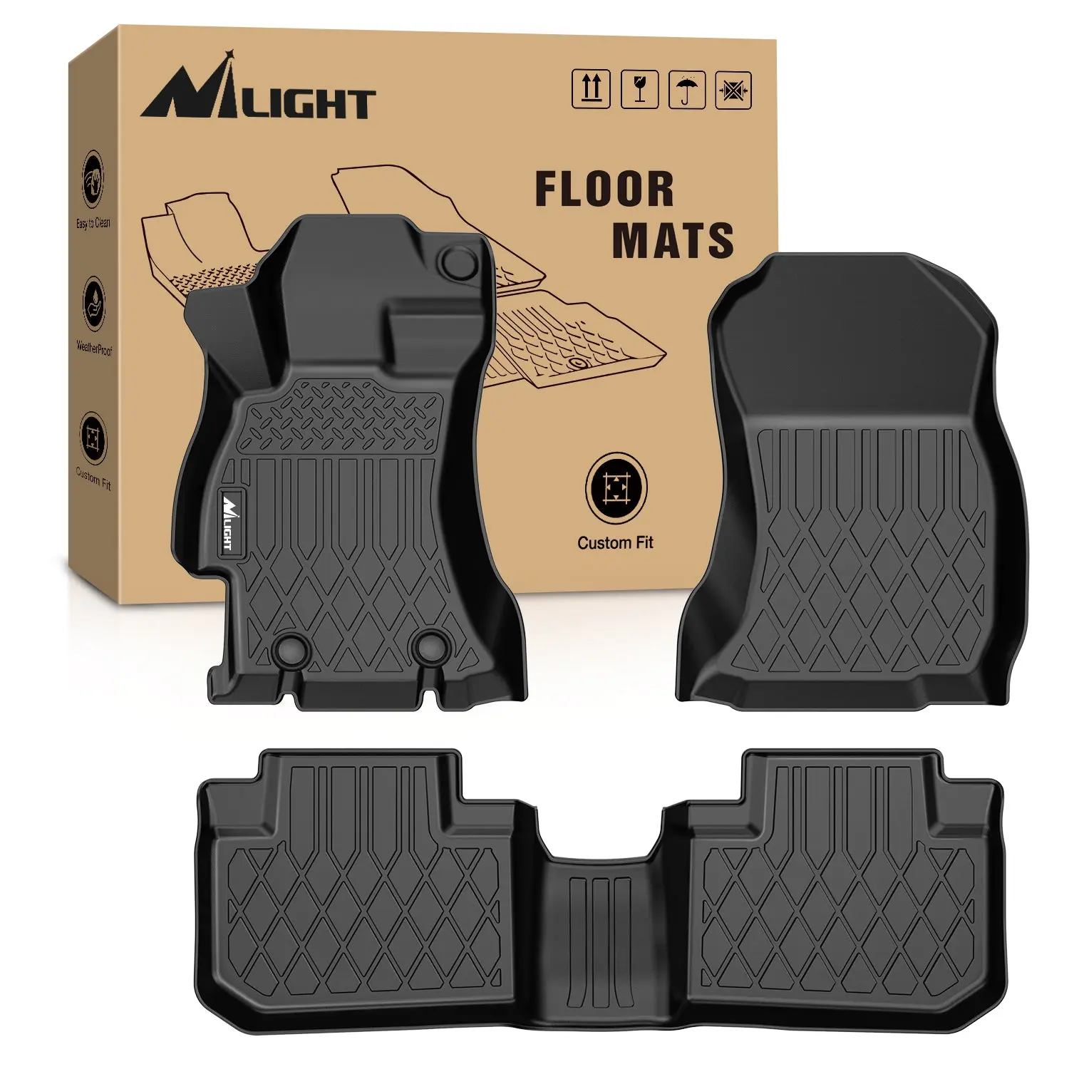 Nilight Heavy Duty Pre-Cut Custom Fit Floor Mats for Subaru Forester 2014-2018, All Weather Car Floor Liners with Full Protection, Automotive Floor Mats, Car Floor Mats