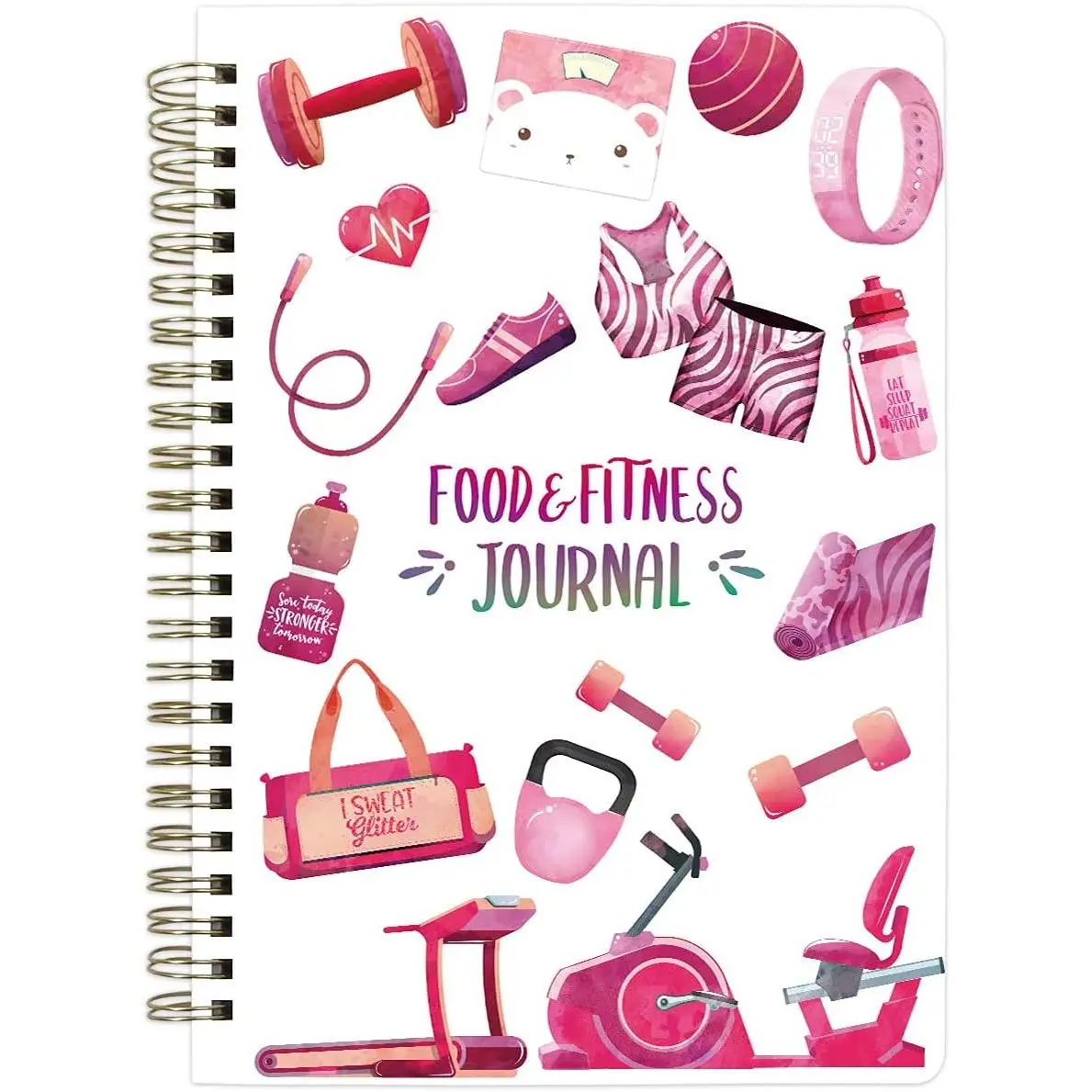 Fitness Workout Journal  Nutrition  Calorie Counter Log Diary Notebook Meal Planner Diet Exercise    6.1" x 8.5"