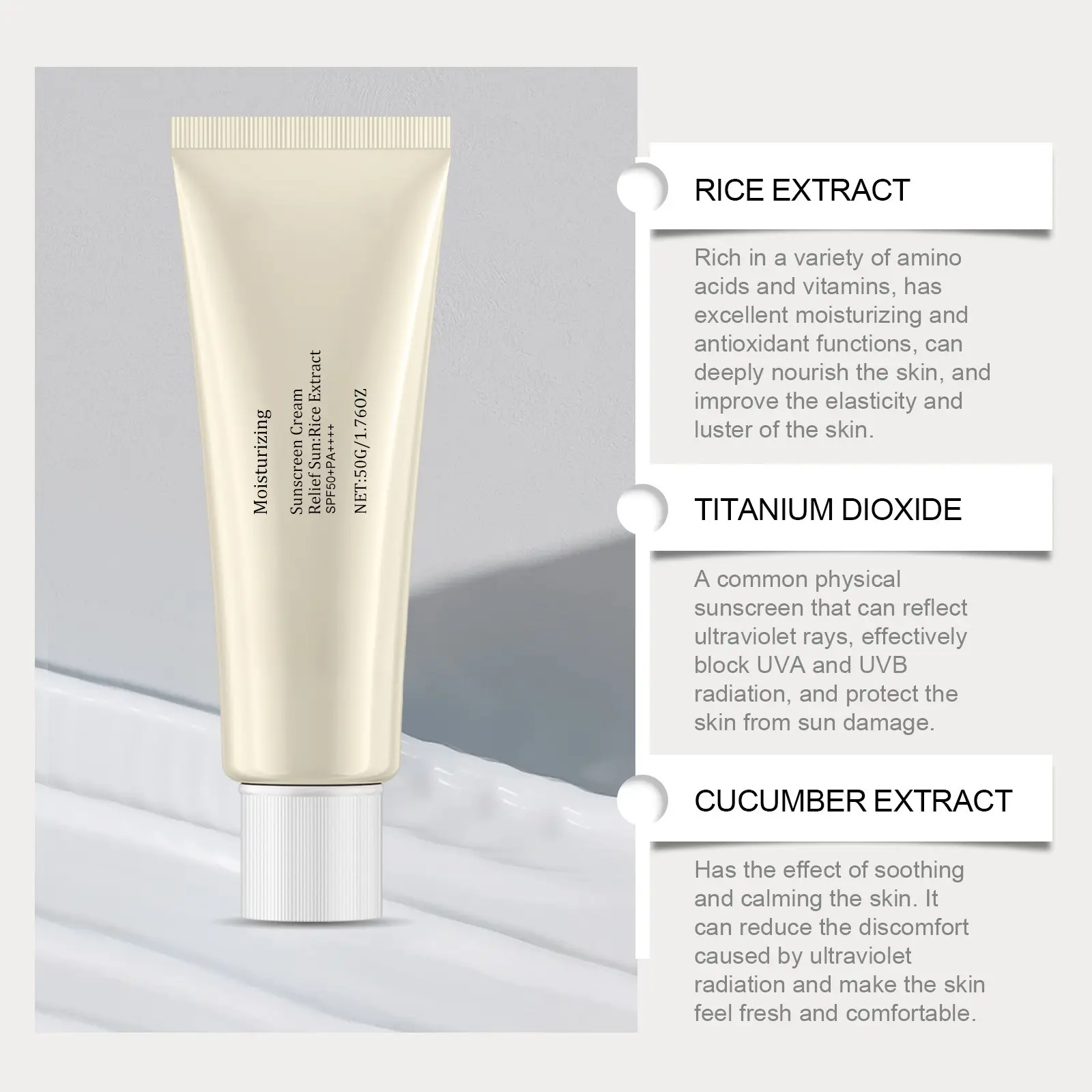 Summer Outdoor UV Isolation Protection Moisturizing Protective Cream Long Lasting Refreshing Non Greasy Hydrating Skin Barrier Repair Daily Wear Sunscreen For Face And Body