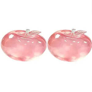 2pc Crystal Apple Figurine, Soft and Smooth, Ultra-Thin Skin, Stress Relief Toy, Sensory Play, Desk Decor, Desk Ornament, Decoration, Office Gift, Non-Edible