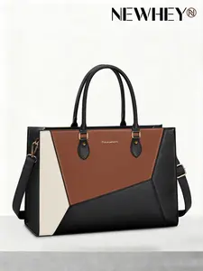 Laptop Bag for Women 15.6 Inch, PU Leather Waterproof Tote Bag, Computer Briefcase Shoulder Bag for Business Office Use