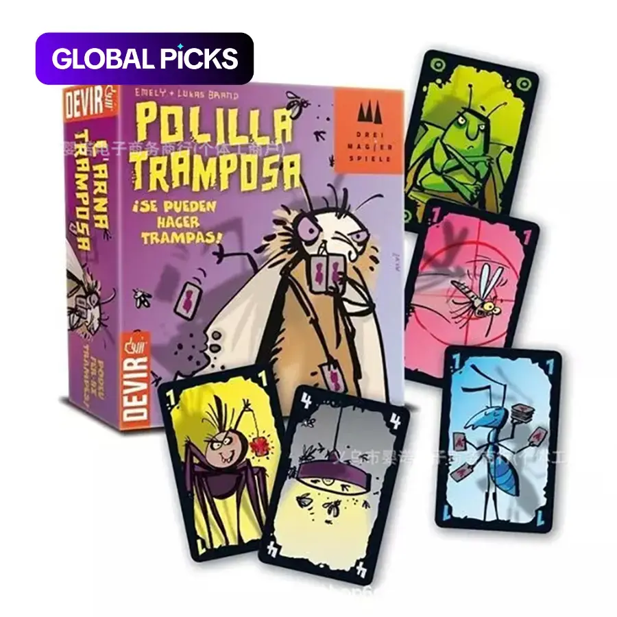 Mogel Motte Cheating Moth Card Game, Party Card Game, Devir Strategy Card Game, Themed Family Game, Family Card Games #GLOBAL PICKS
