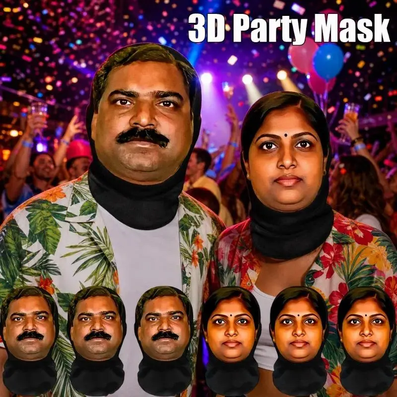 2Pcs 3D Realistic Indian Style Abstract Full Head Mask Headgear, Funny Novelty Cosplay Costume Mask, Party Essential Prop Perfect for Halloween, Masquerade, Cosplay Events, Prank Activities & Theme Parties