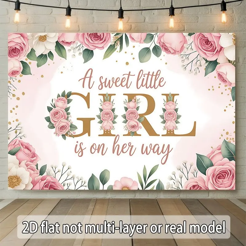 2D Flat Girl Theme Party Banner | Colorful Decorative Backdrop | Single-Sided Polyester | Metal Grommets for Easy Hanging | Wedding, Birthday Party, Ceremony, Photo Booth & Indoor/Outdoor Decor