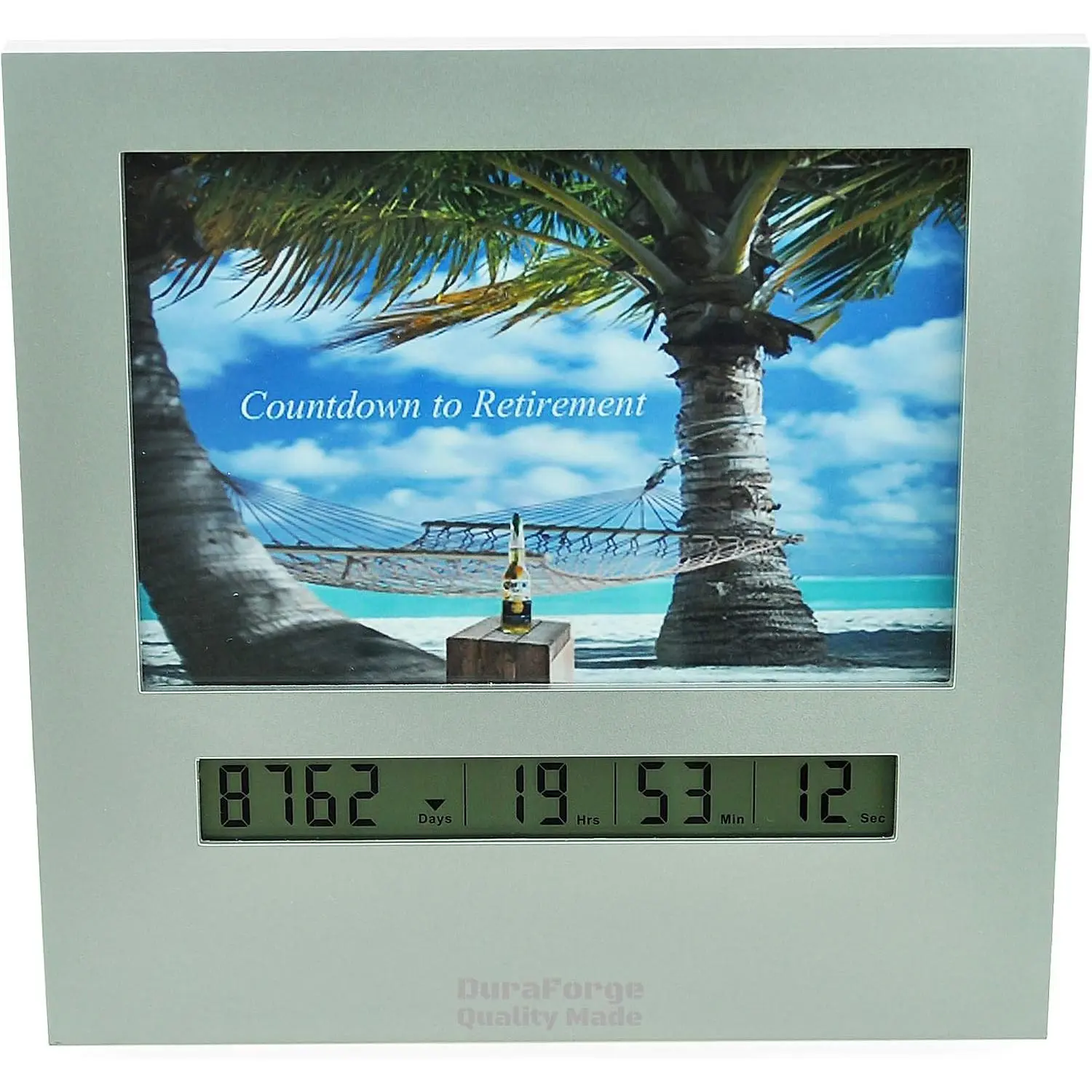 Retirement Countdown Clock with Large Display Digital Timer & 4x6 Picture Frame, Fun Gifts for Men Women, Change Photo & Count Down to Vacation Wedding Christmas Halloween