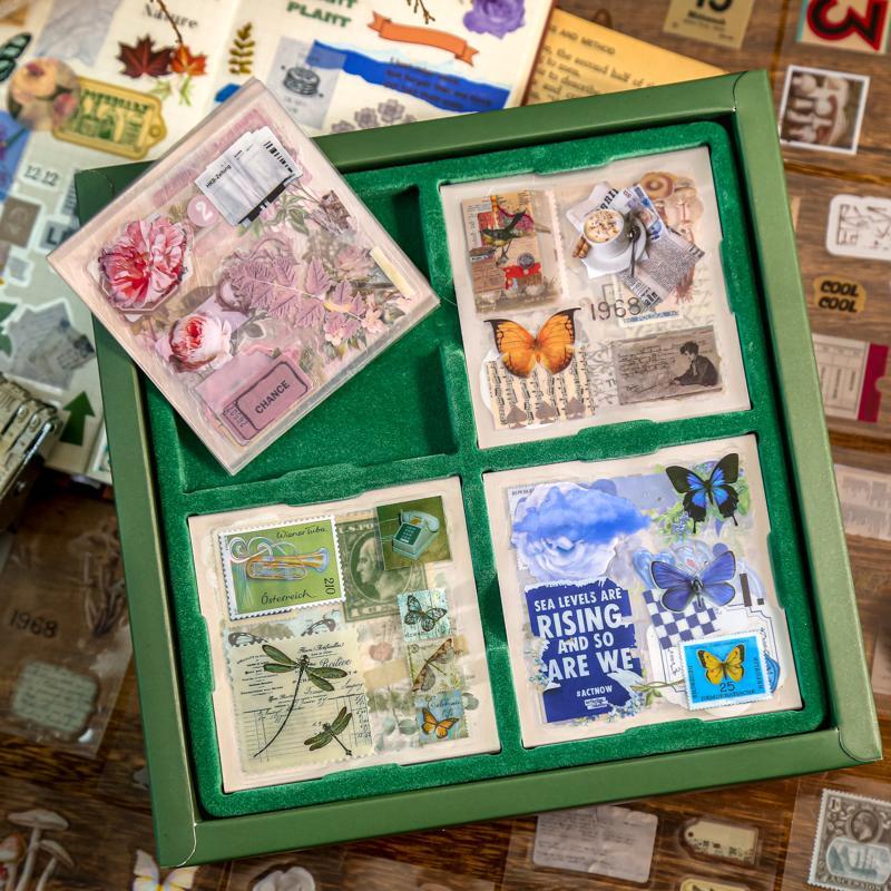 Vintage Material Paper, 100sheets/box Retro Handbook Background Paper, DIY Decorative Sticker Scrapbook Materials For Scrapbooking & Journal Making, Valentine's Day Gift #GLOBAL PICKS Vintage Material Paper, 100sheets/box Retro Handbook Background Paper, DIY Decorative Sticker Scrapbook Materials For Scrapbooking & Journal Making, Valentine's Day Gift #GLOBAL PICKS