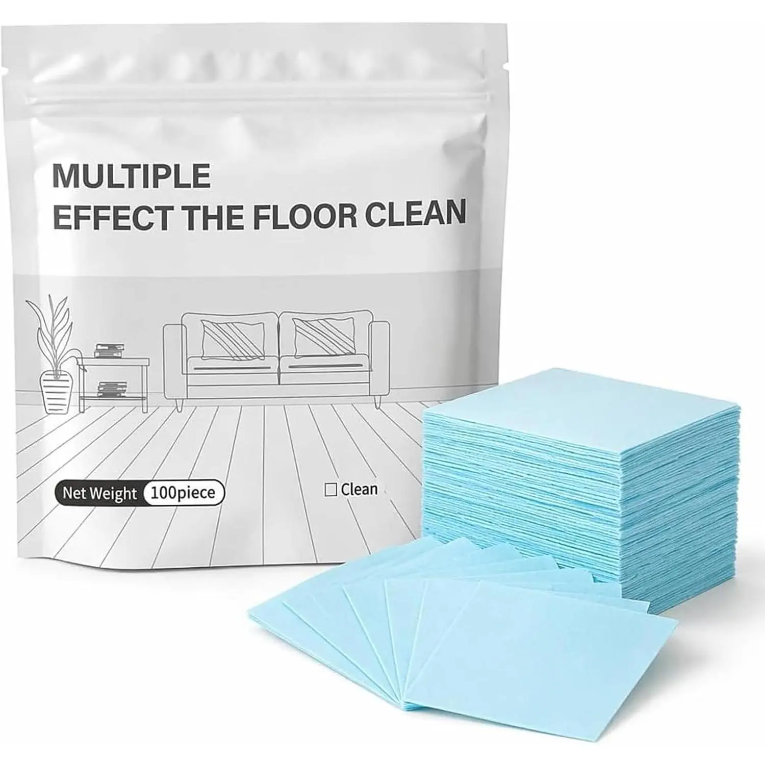 [GS] 100 Pcs Scented All Floor Cleaner Tablets, Multi-Surface Deep Cleaning Mop Sheets for Hardwood, Tile, Laminate, Vinyl, Streak-Free & Long-Lasting Freshness