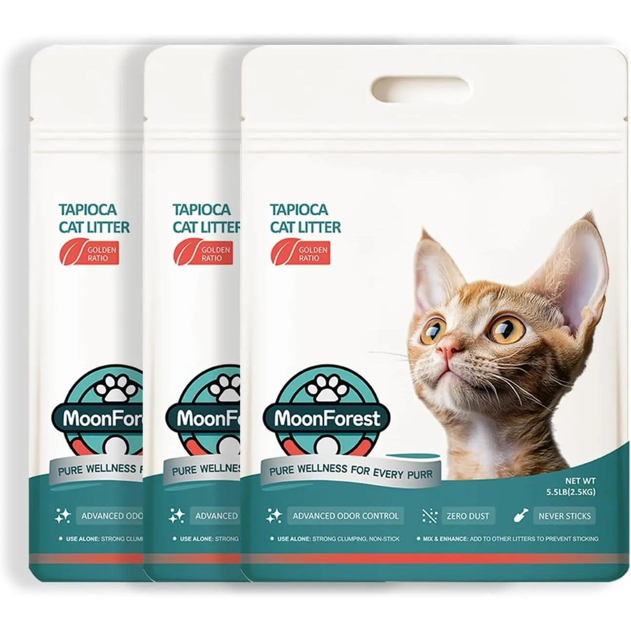 Odor Control Dust-Free Clumping Cassava Cat Litter