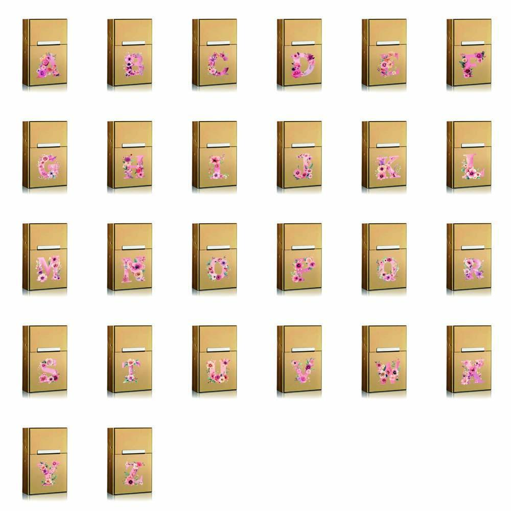 Letter & Flower Pattern Metal Cigarette Case, Large Capacity Cigarette Storage Box, Tobacco Storage Box, Cigarette Organizer, Home Organizer
