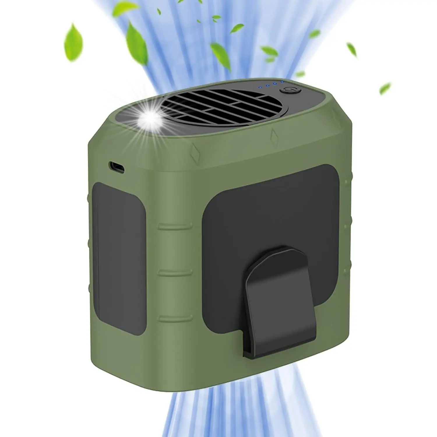 Portable Waist Clip Fan, Battery Powered Fan, 10000mAh Belt Fan, Body Fan Suitable for Outdoor Workers and Outdoor Sports