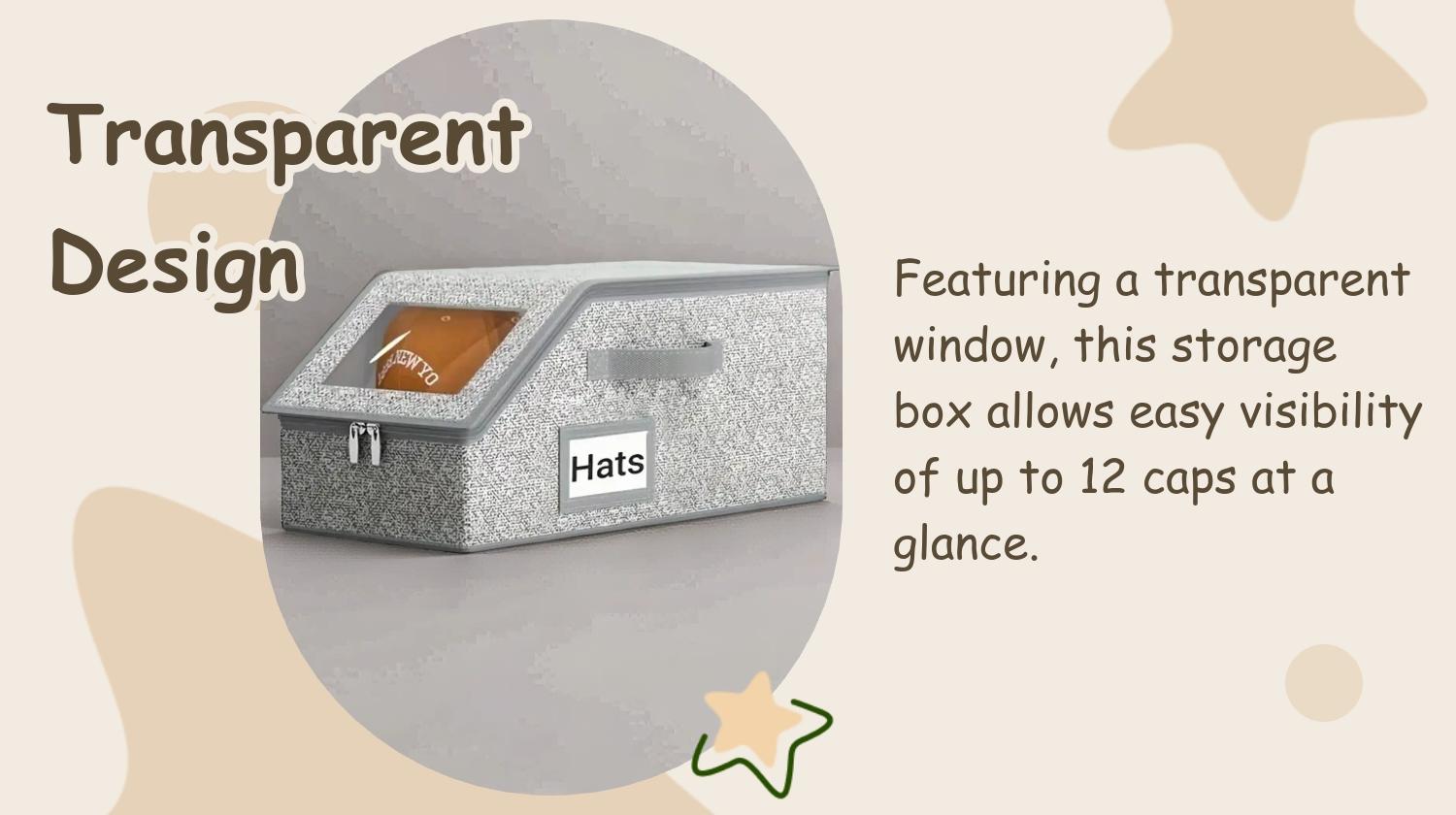 Transparent Window Baseball Cap Storage Box, Holds Up to 12 Hats, Dustproof Multi-Layer Rack, Space-Saving Organizer for Home Closet Door, Clear Storage Box