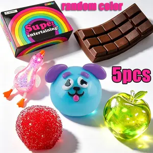Slowly rising 5-piece toy set, sweet potato texture sensory toy, anxiety relief and stress relief toy - random color