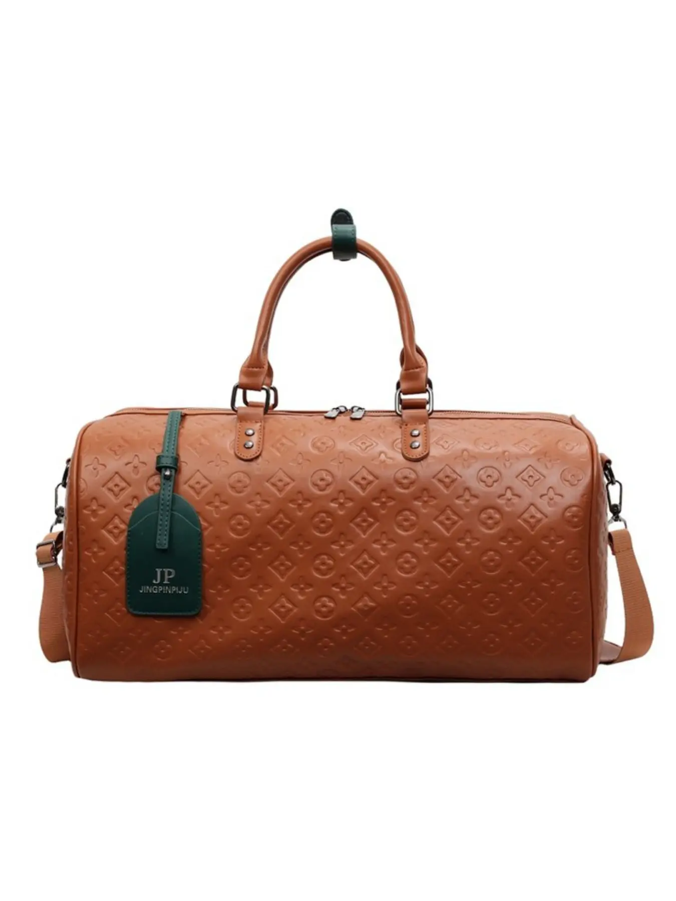 Vintage Embossed Large Capacity Duffel Bag for Men & Women, Travel & Gym Weekender Bag, Carry-On Shoulder Handbag for Business Trips, Overnight Bag
