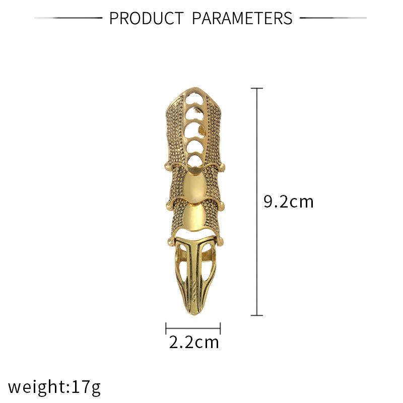 Gothic Skeleton Hand Ring Bracelet – Punk Armor Finger Jewelry for Women