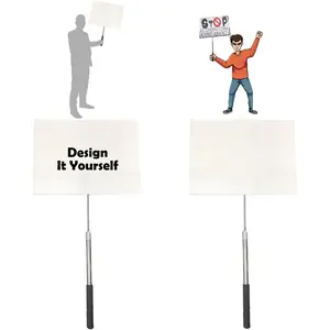 Parades Slogan Poles with White Board,Answer Paddle  Signs Support Placards with Handle for Ceremonies  Vote , Small Sign Board Yard Signs Protest Sign Holders Double Sided