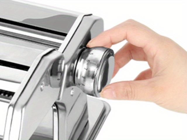 1pc Pasta Maker Machine - Adjustable Thickness (9 Settings) with Rollers and Cutterfor Pasta, for Making Spaghetti, Fettuccine, Lasagna - Ideal Gift for Food Lovers, Silvery Pasta Machine.