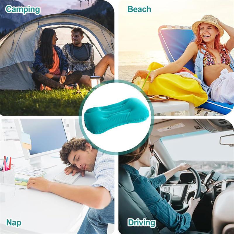 Compact Inflatable Neck Pillow, Portable Travel Pillow for Comfort, Office, Home, and Camping