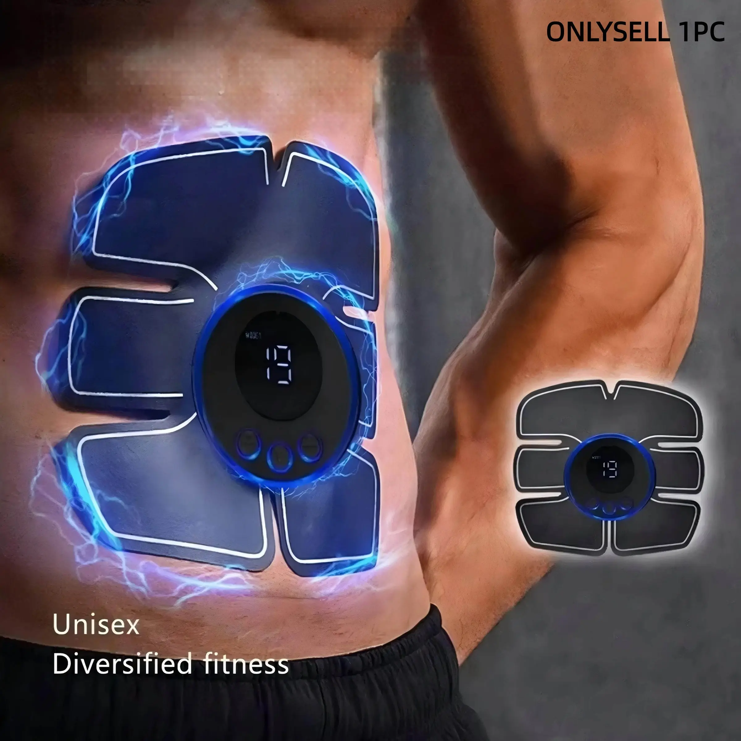 Portable Abdominal Stimulator, Rechargeable EMS Muscle Stimulation Device, Ideal for Fitness Enthusiasts, Unisex, Portable Charging Abdominal Trainer