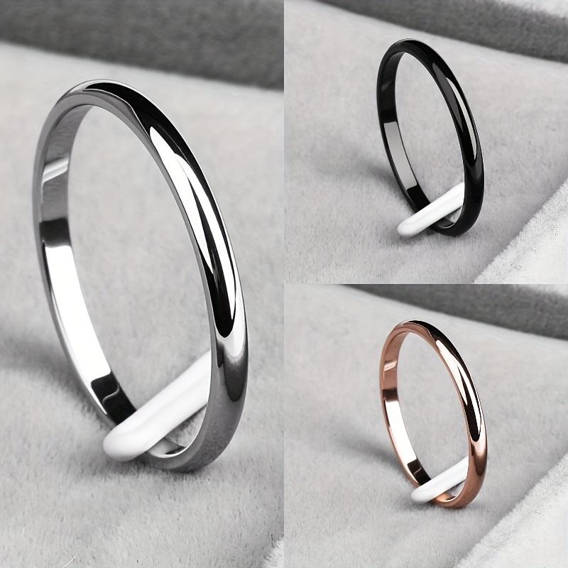 2MM Smooth Ball Bead Ring - Premium Stainless Steel Minimalist Stacking Band, High Polish Chic Finger Accessory, Waterproof & Durable for Daily Wear