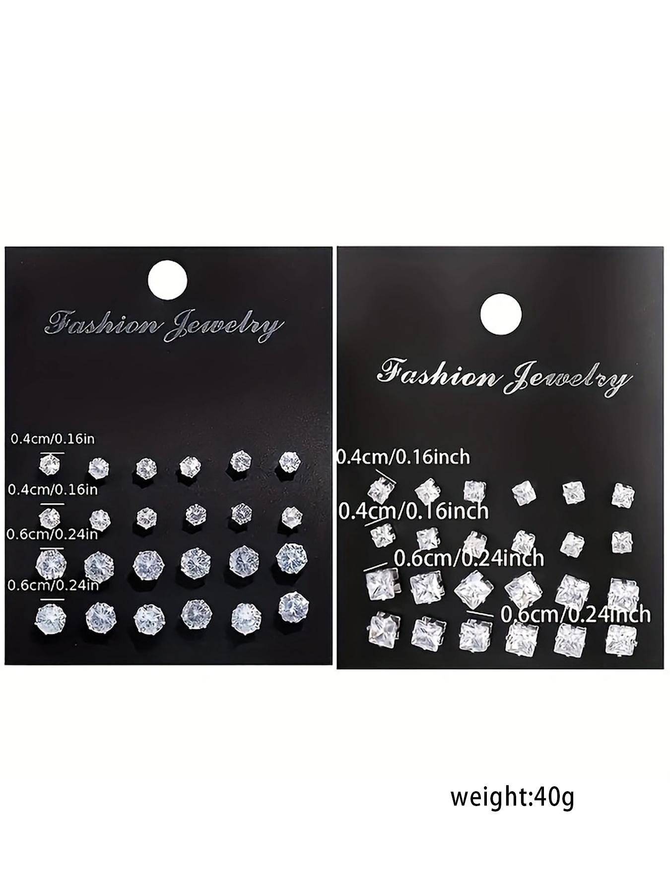 Simple Round & Square Shaped Rhinestone Earrings, Square Stud Earrings, Fashion Jewelry for Party, Daily Clothing Decor, Trendy All-match & Exquisite Jewelry for Birthday Gift, Ear Studs