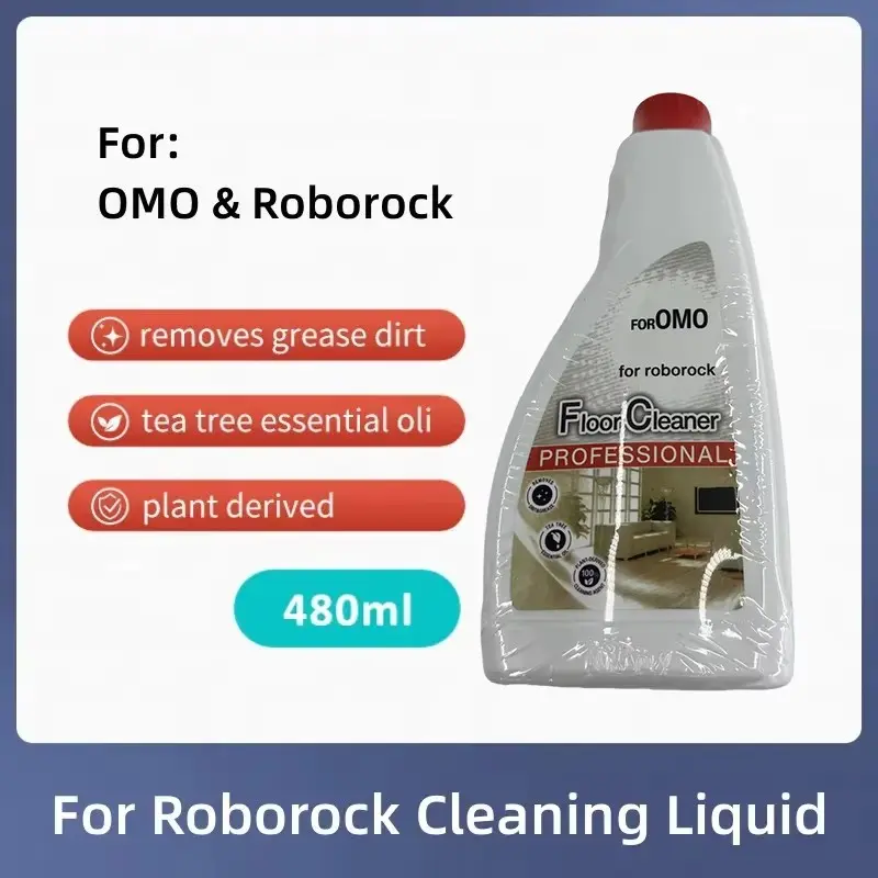 480ml Cleaner Solution for Roborock T7/ T7S/ S5/ S6/ S7/ S8/ Q5/ Q7/ Q8/ Q10 PF/ Qrevo/ QV35A/ QV35S/ QR 798/ Saros 10/ Saros 10R/ Saros Z70 Series Bluebell Scented, Deep Clean Grease, Residue&Streak Free for Hardwood Surface
