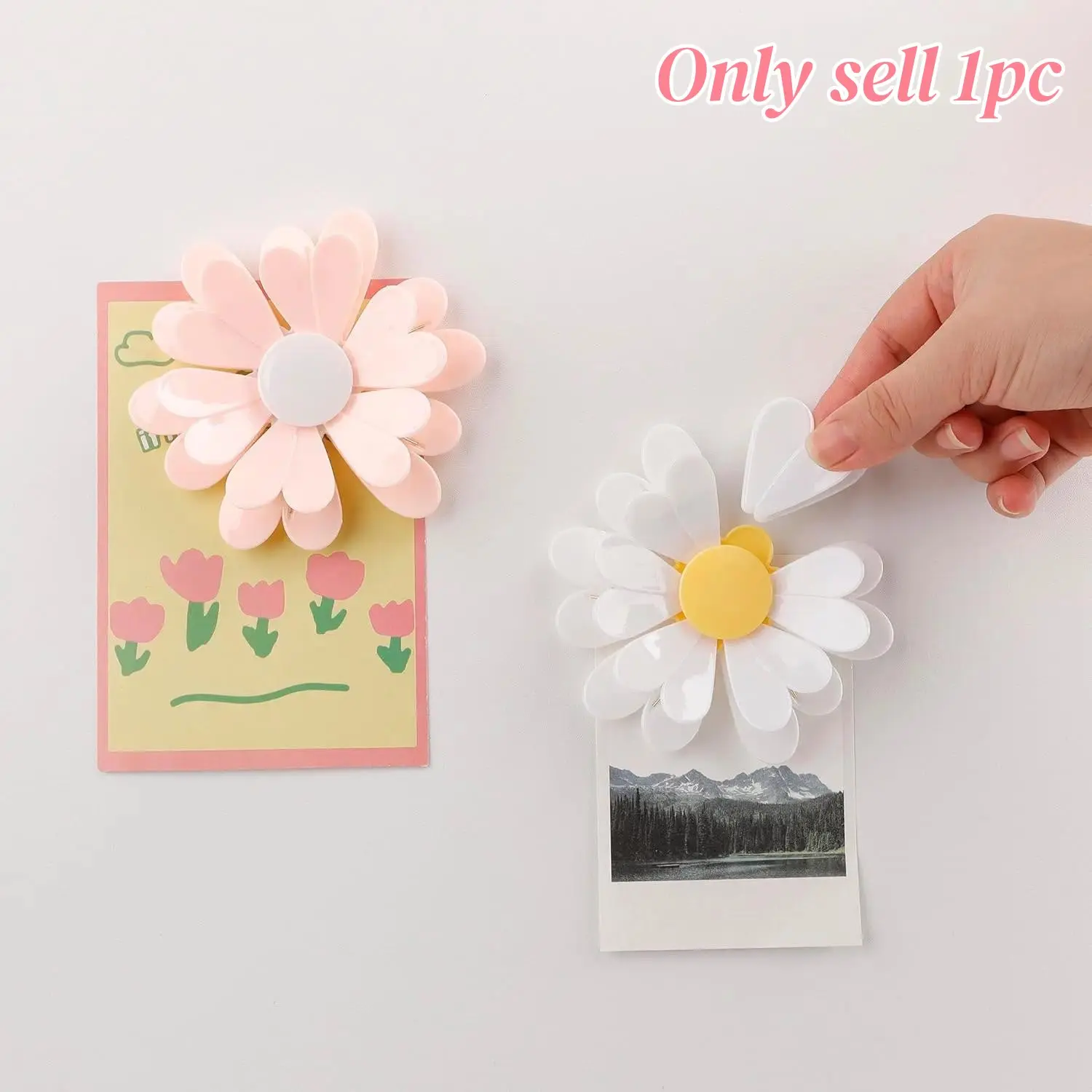 Creative 3D Mini Daisy Petal Magnetic Food Sealer Clip, Reusable Refrigerator Magnet Clip, Packaging Bag Clamp, Note Sticky Pad