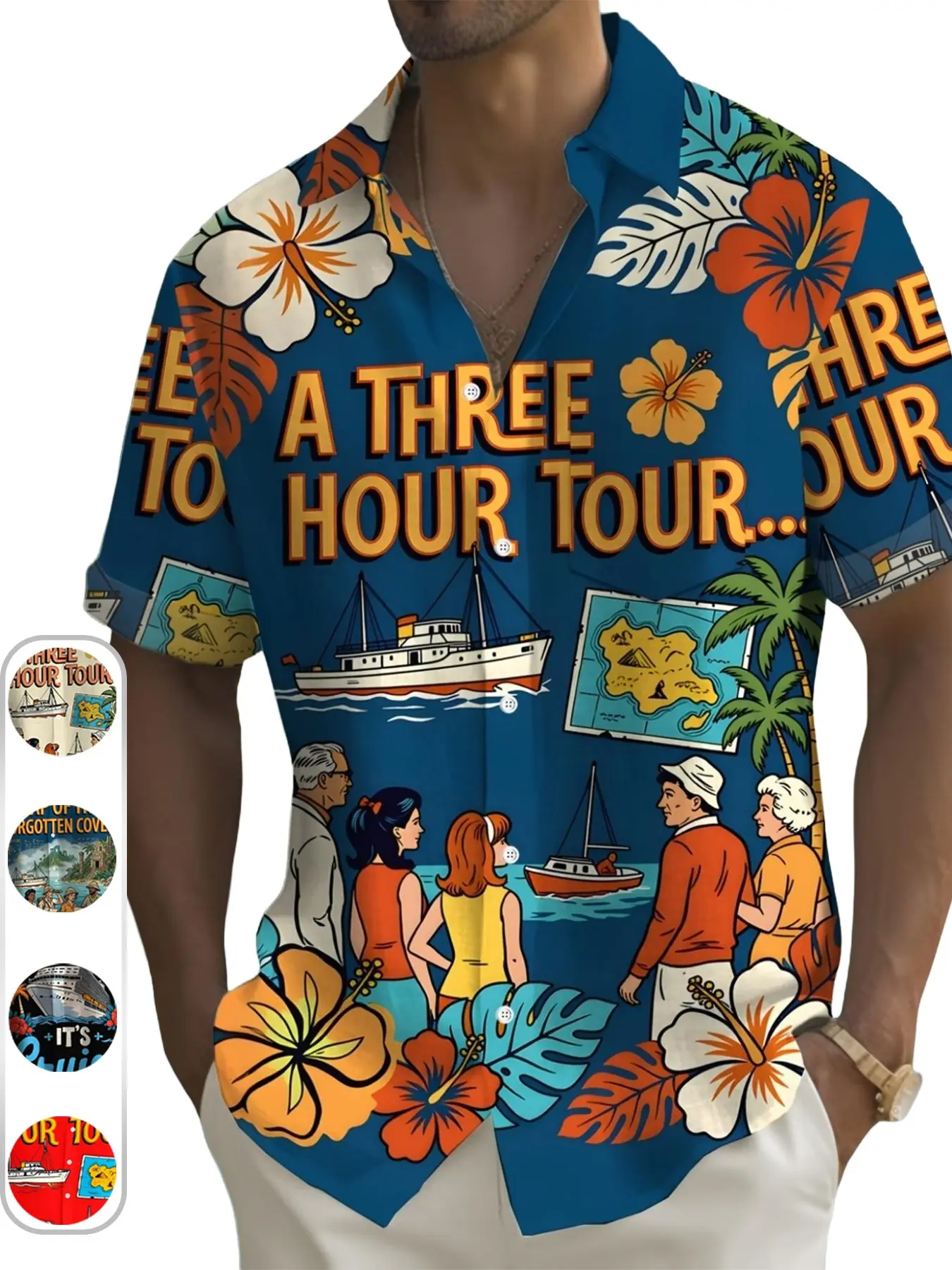 Men's Vacation Floral Travel Printed Hawaiian Shirt, Short Sleeve Button Down, Breathable Sweat-Wicking, Beach Holiday Casual Best Choice，Holiday limited-time offer, fast shipping.