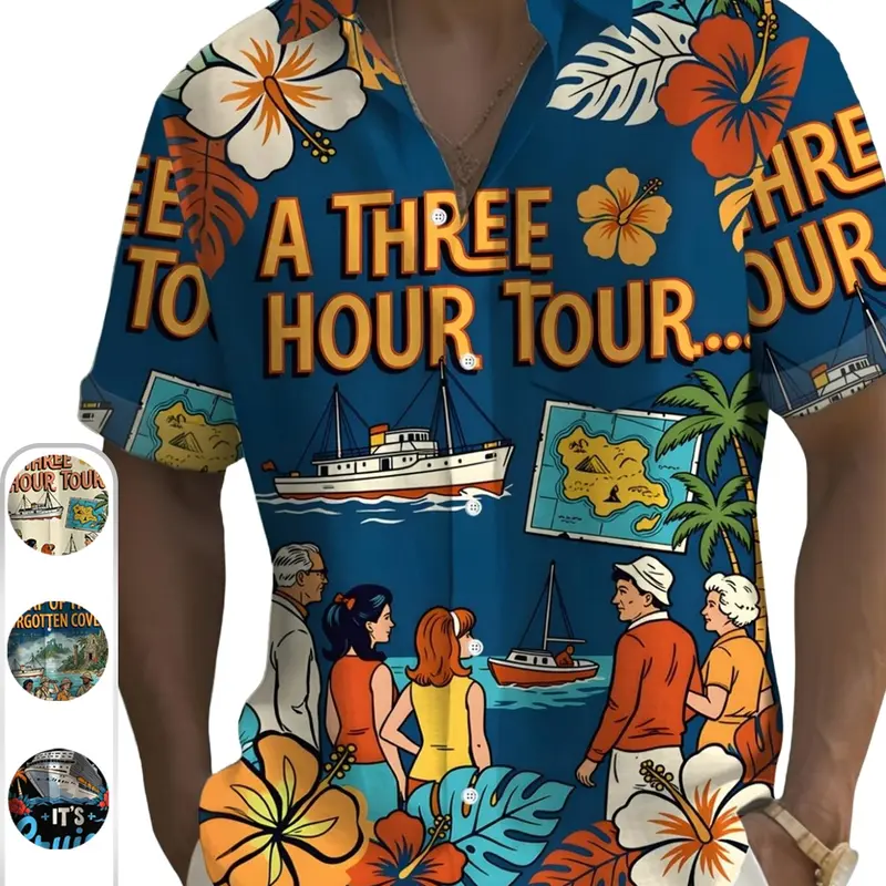 Men's Vacation Floral Tropical Travel Printed Hawaiian Collared Shirt, Short Sleeve Button Down, Breathable Sweat-Wicking, Beach Holiday Casual Best Choice, Casual Beach Shirts, Holiday limited-time offer, fast shipping.