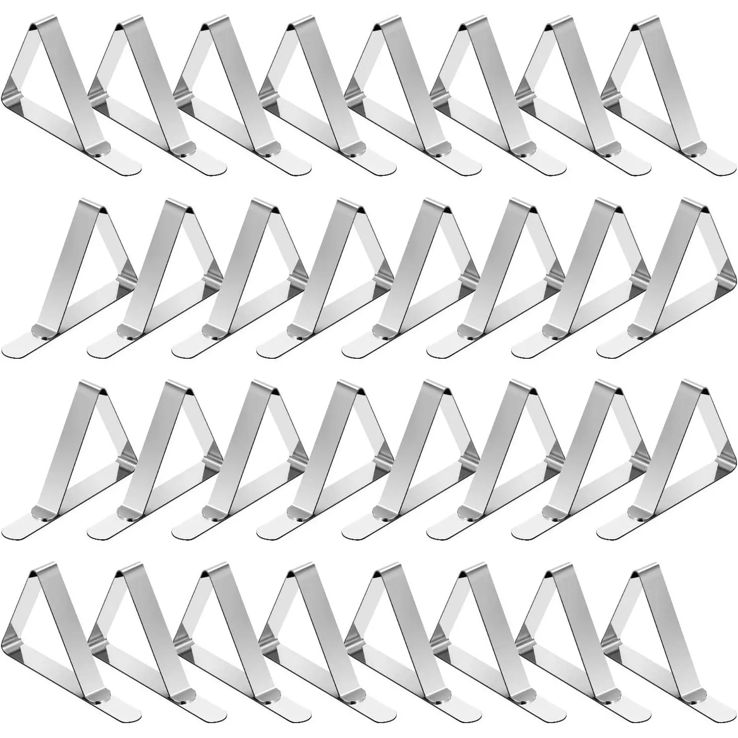 Tablecloth Clips 32 Pack Picnic Table Clips, Stainless Steel Table Cloth Holder Clips for Outdoor Tables, Metal Tables Cover Skirt Clamps for Camping Dining Wedding Graduation Party Essential