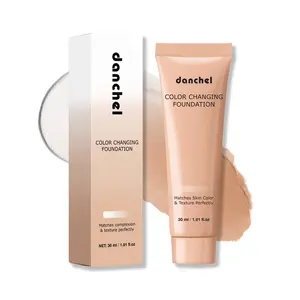 danchel Hydrating Color Changing Foundation, Long-Lasting Wear & No Oxidation, Buildable High Coverage, Sheer Natural Finish, Silky Smooth Texture, Lightweight & Breathable, Blendable & Non-Caking, 4 Shades Available, Flawless Skin Finish