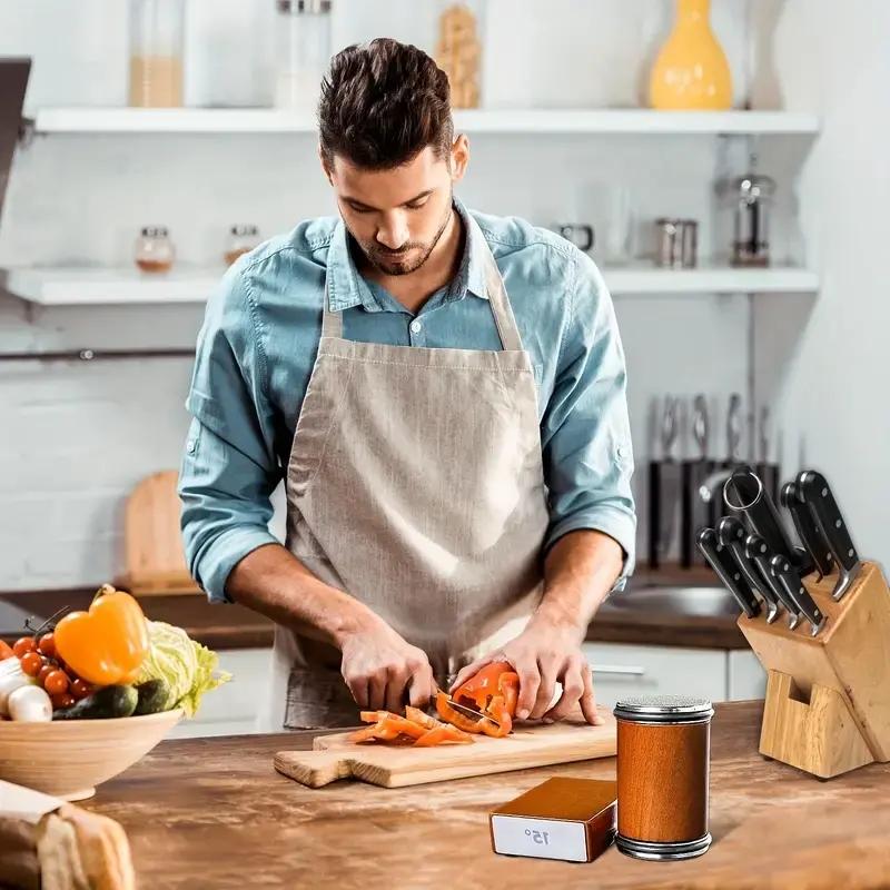 Rolling Knife Sharpener - Perfect Edge Every Time with Kitchen Knife Sharpener  - Knife Sharpening Kit - Knife Sharpener Roller with Magnetic Holder with 20 Degrees