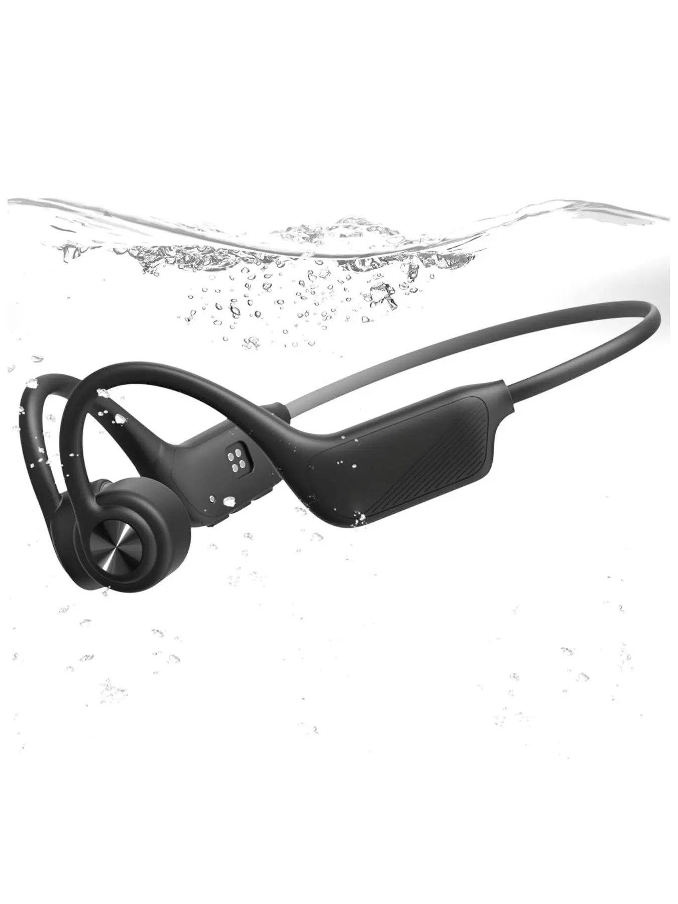 Waterproof Bone Conduction Earphones IP68, 32GB Storage, Over-Ear Swimming Running Fitness Headphones with Microphone, Lightweight New Model