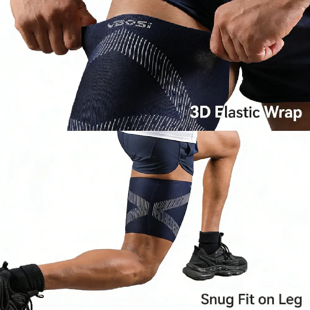 1PCS Upper Leg Thigh Compression Sleeve,Stretch Nylon Professional Compression Brace,Comfortable Thigh Protector for Workout,Basketball,Cycling