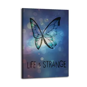 Life Is Strange Butterfly Canvas Painting| Bedroom Art | Bathroom Art | Trendy Wall Art | Funky Wall Art