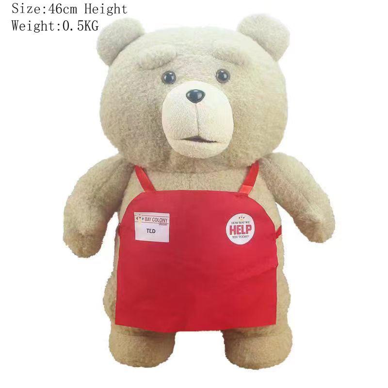 46cm TED Plush Movie Teddy Bear TED 2 Plush Toy In Apron Styles Soft Stuffed Animals Plush Dolls Animal for Kids Gift