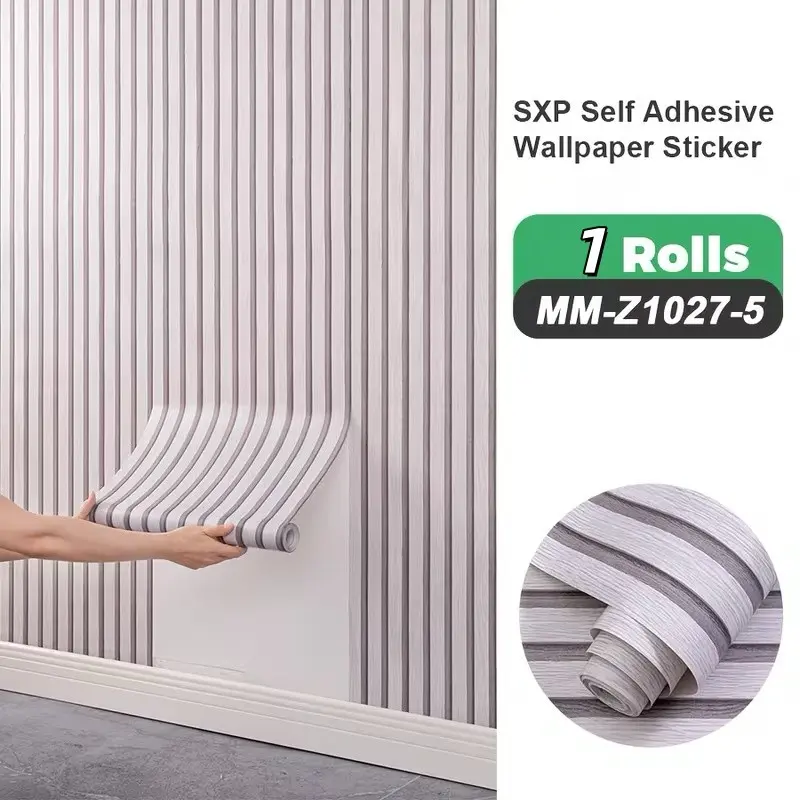 Wood Grain Pattern Wall Sticker, 1 Count Self Adhesive Decorative Wallpaper, Waterproof & Moisture-proof Wall Decal, Wall Decor for Home Living Room Bedroom Kitchen