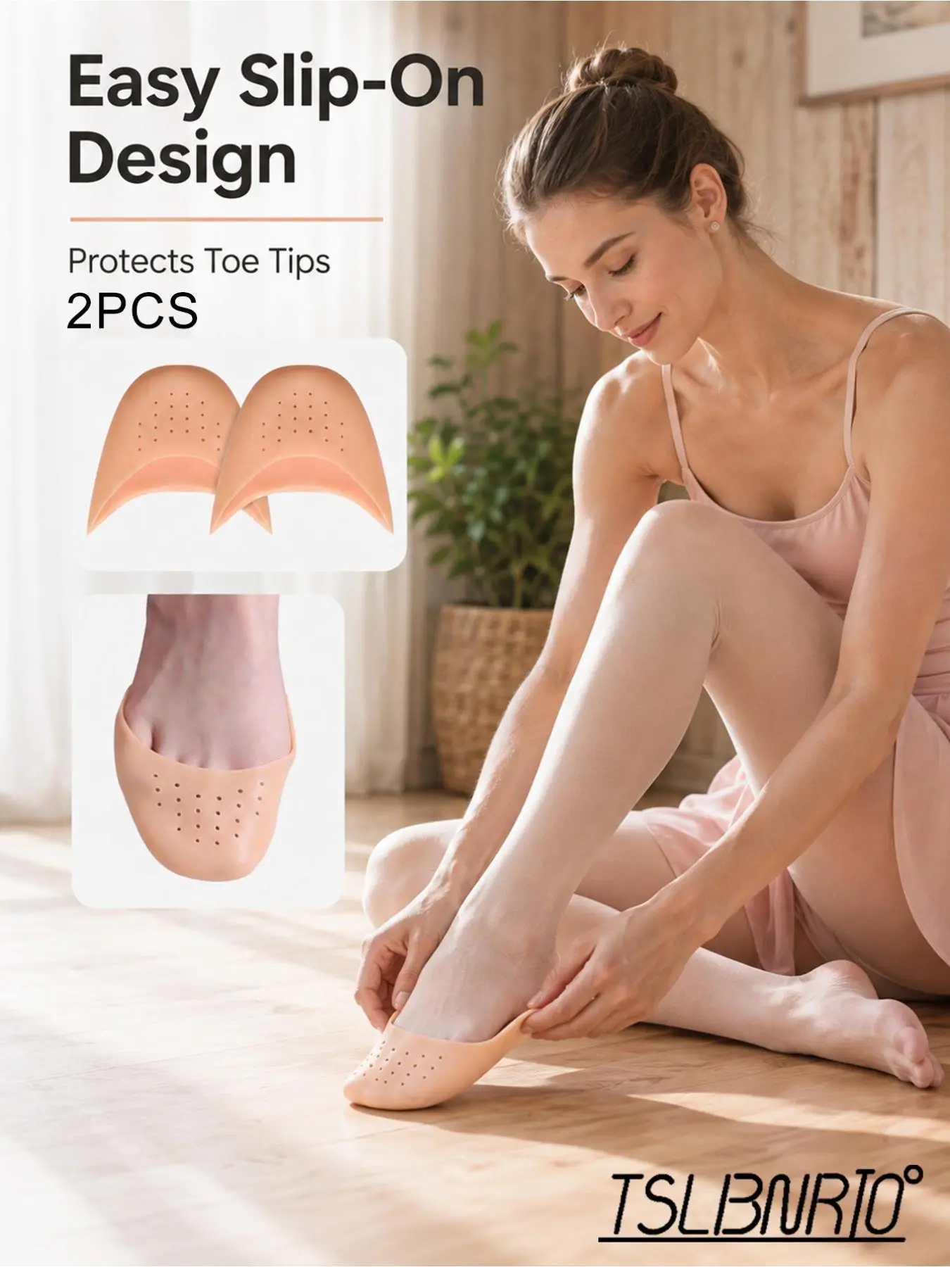 2PCS Silicone Toe Covers for Women, Soft Elastic Forefoot Protectors, Lightweight Flexible Slip-On Toe Caps with Ventilation Holes, Reusable Shoe Accessories for High Heels, Flats, Loafers, Sneakers, Dance Shoes, Work, Travel & Daily Wear