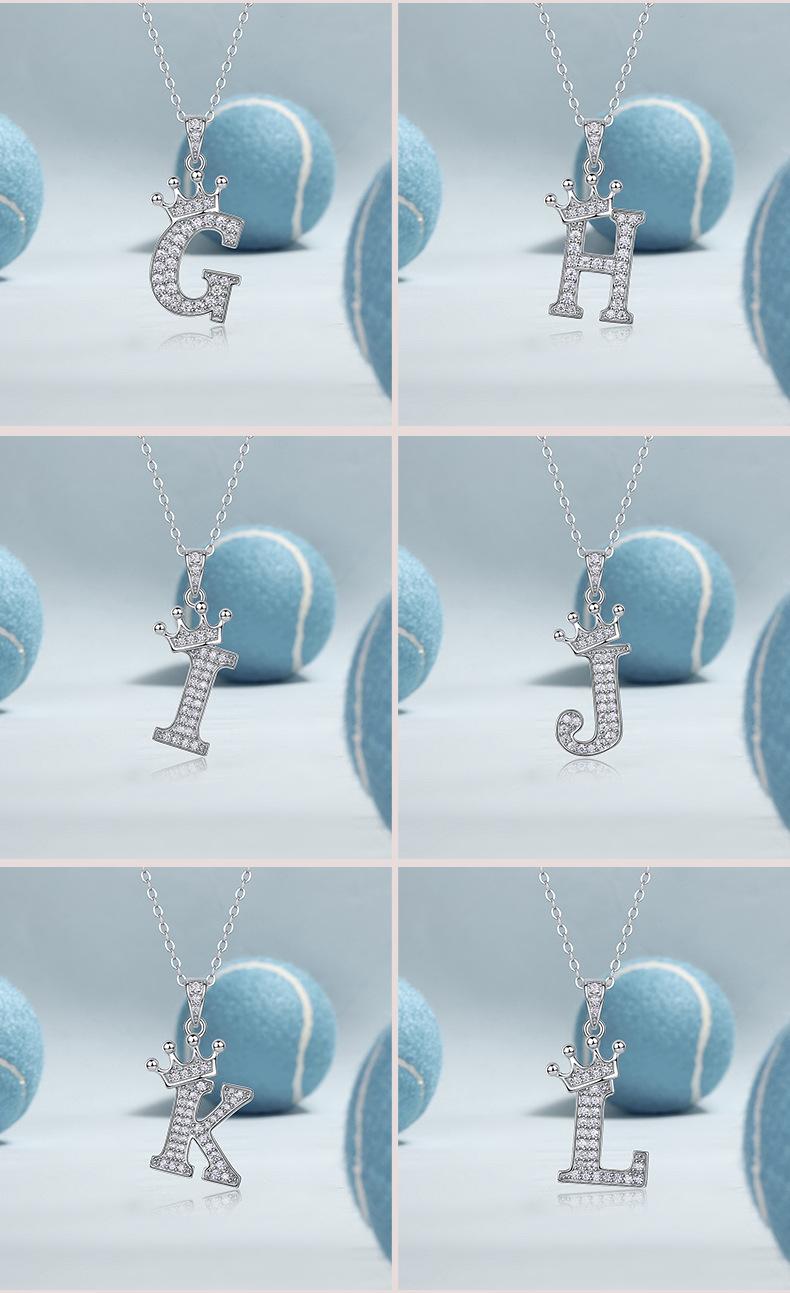 A personalized collarbone necklace with your initials, featuring an S925 sterling silver fashion D-color moissanite pendant, suitable for holiday gifts and everyday wear