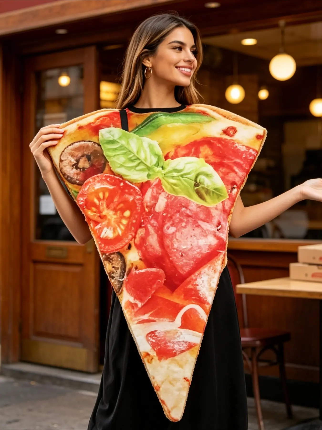 Adult Funny Pizza Jumpsuit Holiday Party Cosplay Stage Performance Dress