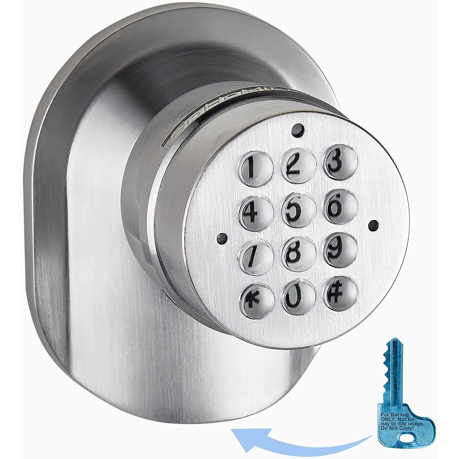 ®  Keypad Door Knob SoHo Mill® and Lock Set with Backup Mechanical Key (Spring Latch Lock; Not Deadbolt; Not Phone Connected), Single Front keypad YL 99 Upgraded Model-B