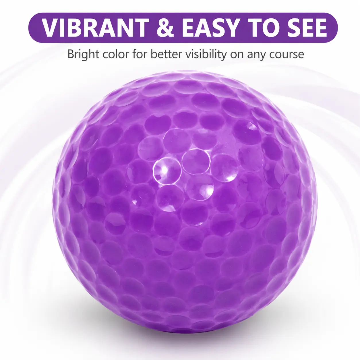 Premium Two-Layer Purple Practice Golf Balls for Training and Casual Play – Durable, High-Visibility Design with Custom Logo Printing Option for Teams, Schools, and Corporate Events
