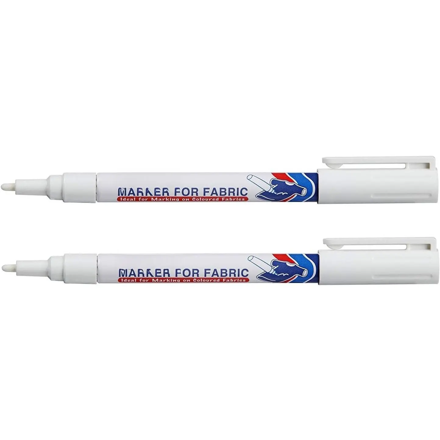 White Permanent Fabric Markers pen for clothing (2 Markers)
