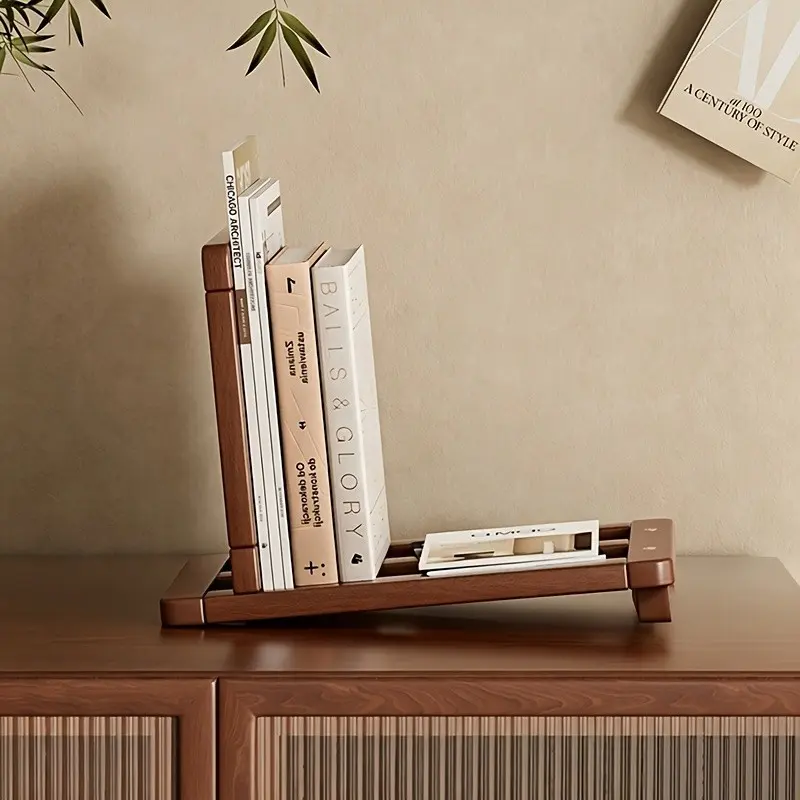 Adjustable Extendable Book Stand, Solid Wood Desktop Organizer, Ideal for Dorms, Offices, Libraries, Durable Thickened Design