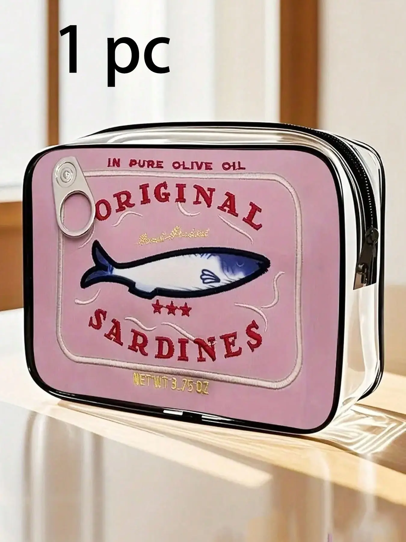 Waterproof Makeup Bag with Cute Sardine Can Design, Lightweight Foldable, Ideal for Travel, Business, Fitness, Camping, Outdoor Activities