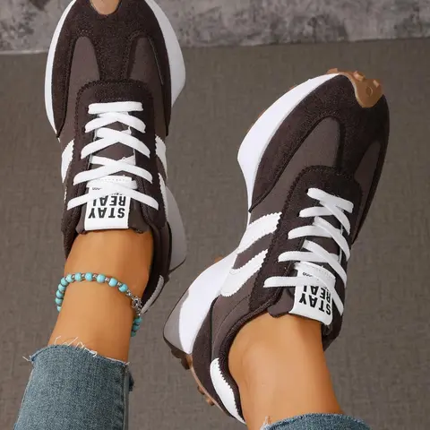 Women's Thick Sole Casual Shoes, Comfortable Sporty Footwear for Daily Wear, Stylish and Durable Athletic Sneakers for Women