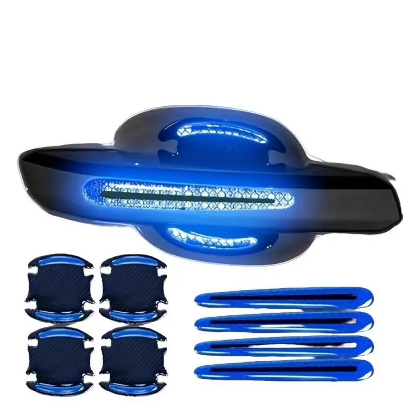 Car Door Bowl Stickers & Reflective Anti-Scratch Decals Soft Rubber Protective Films + Christmas Decorative Stickers + Door Handle Warning Labels Automotive Decals