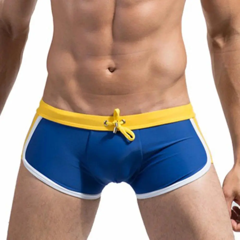 Men's Solid Boxer Trunk Swim Shorts, Mid Rise Summer Beachwear with Adjustable Drawstring, Sizes M, L, Pool, Male, Beach Pool
