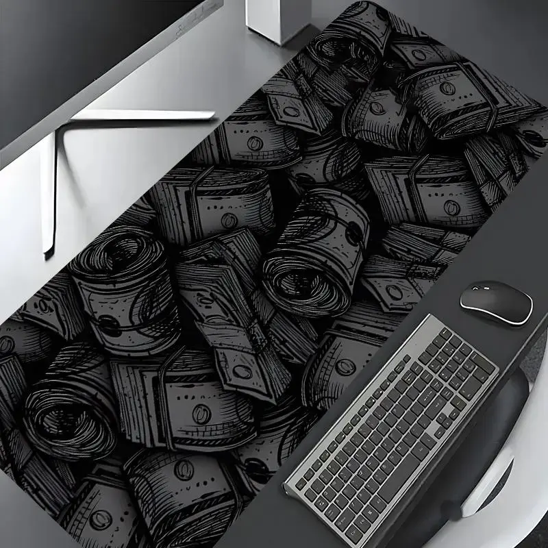 Money Pattern Mouse Pad, Rectangle Gaming Mouse Pad, Made For Gaming, Non-Slip Mousepad, Office Desk Keyboard Mouse Mat for Home Office Game Room Desk, Computer Mouse Pad, Desk Accessories